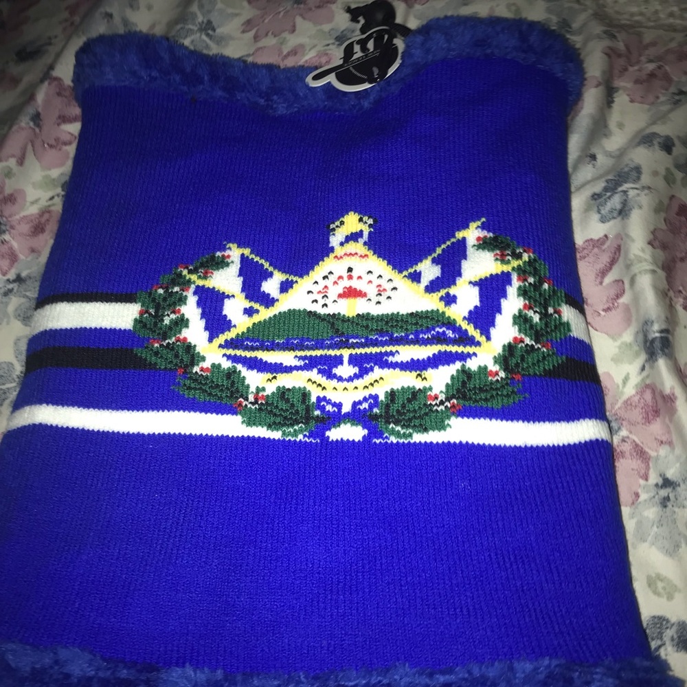 Blue Sweater with Emblem Design